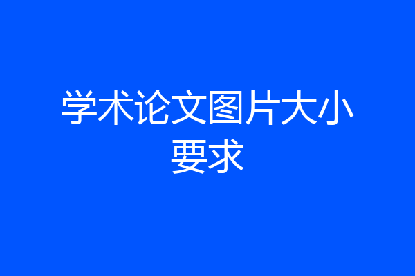 学术论文图片大小要求