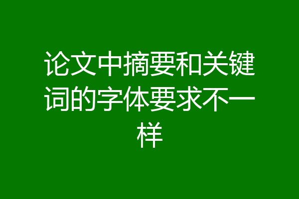 论文中摘要和关键词的字体要求不一样
