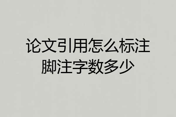论文引用怎么标注脚注字数多少