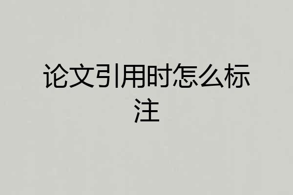 论文引用时怎么标注