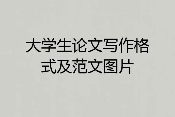 大学生论文写作格式及范文图片