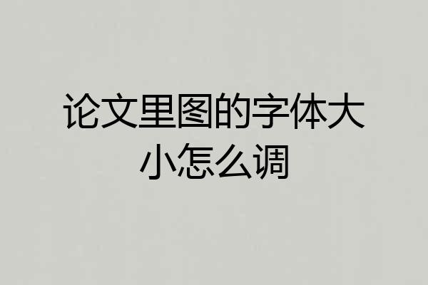 论文里图的字体大小怎么调