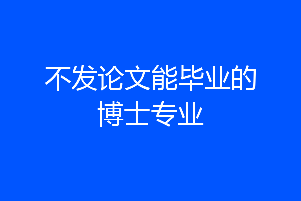 不发论文能毕业的博士专业