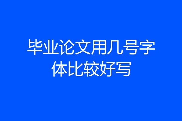 毕业论文用几号字体比较好写