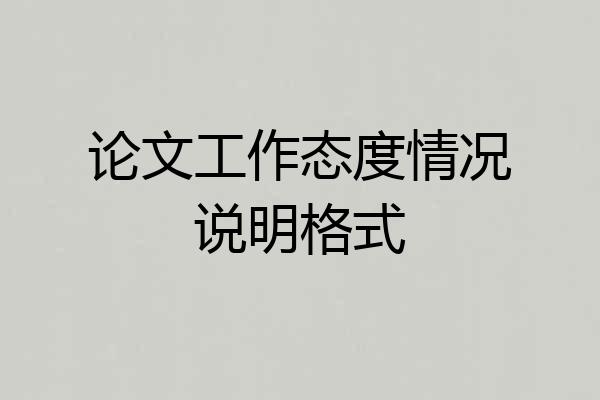 论文工作态度情况说明格式