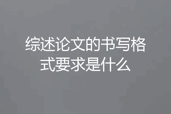 综述论文的书写格式要求是什么