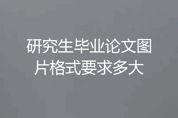 研究生毕业论文图片格式要求多大