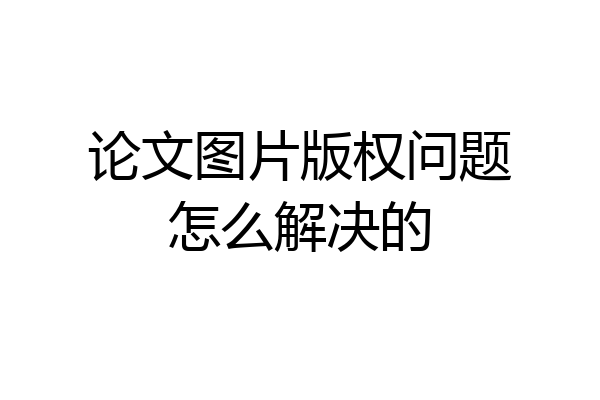 论文图片版权问题怎么解决的