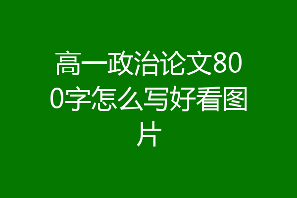 高一政治论文800字怎么写好看图片