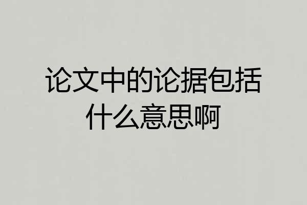 论文中的论据包括什么意思啊