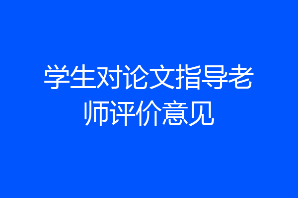 学生对论文指导老师评价意见