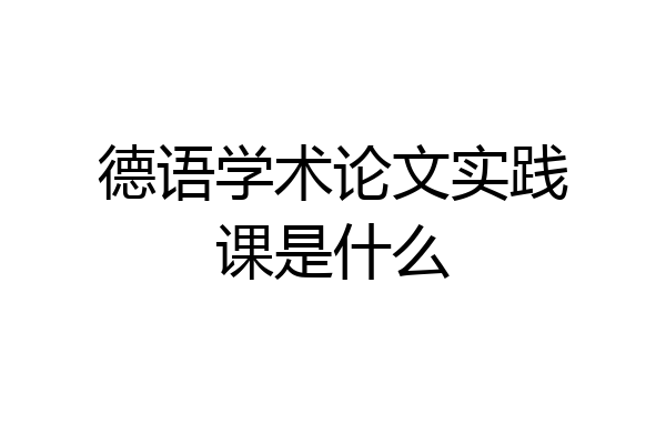 德语学术论文实践课是什么