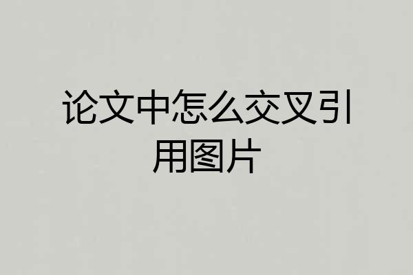 论文中怎么交叉引用图片