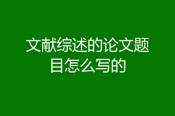 文献综述的论文题目怎么写的