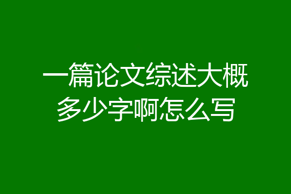 一篇论文综述大概多少字啊怎么写