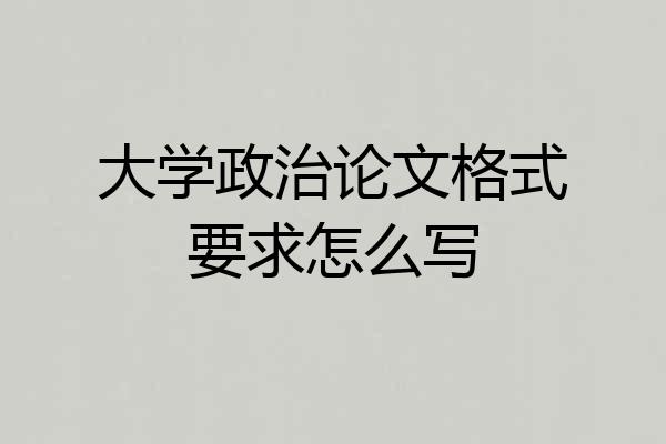 大学政治论文格式要求怎么写