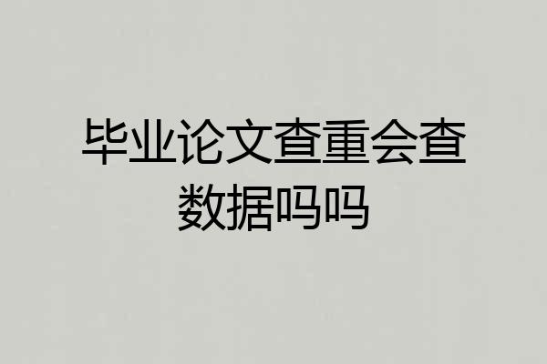 毕业论文查重会查数据吗吗