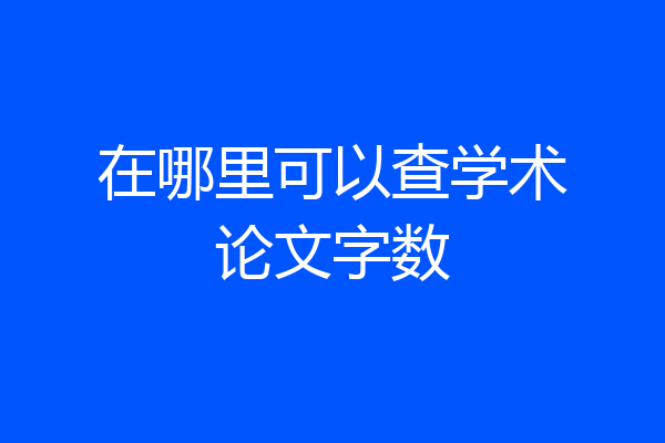 在哪里可以查学术论文字数