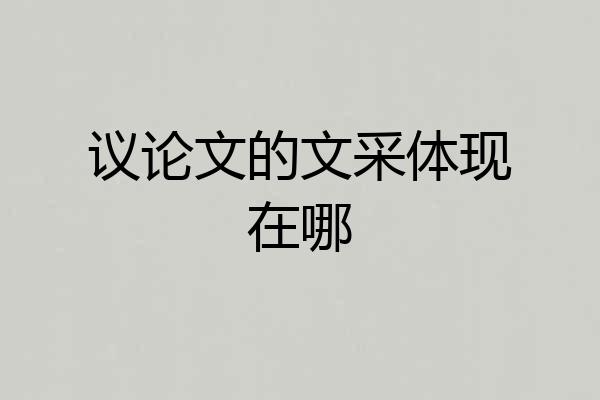 议论文的文采体现在哪