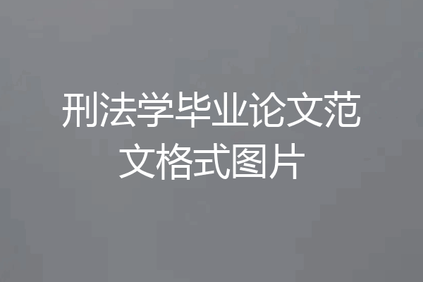 刑法学毕业论文范文格式图片