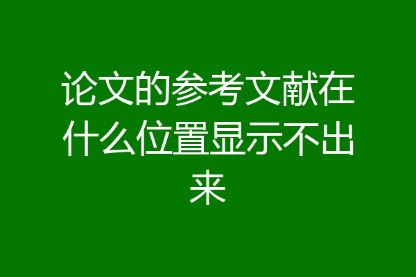 论文的参考文献在什么位置显示不出来
