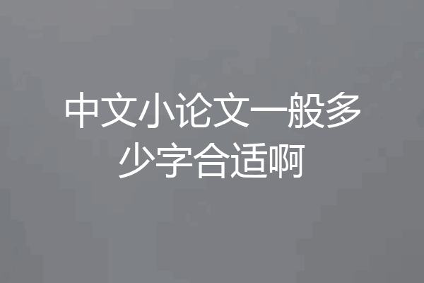 中文小论文一般多少字合适啊