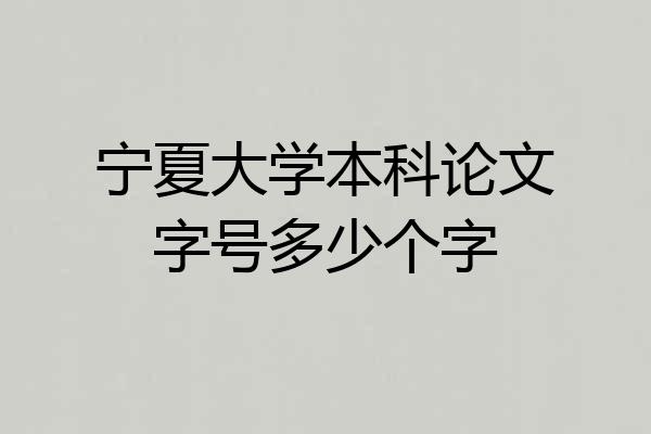 宁夏大学本科论文字号多少个字