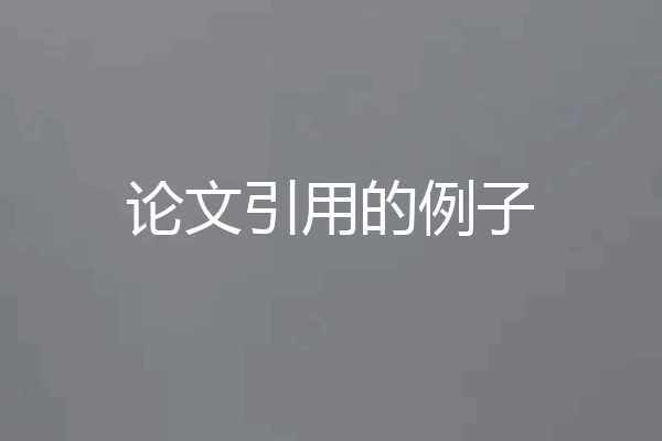 论文引用的例子