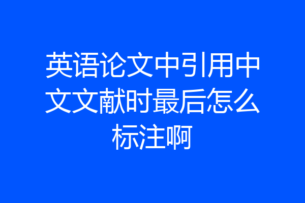 英语论文中引用中文文献时最后怎么标注啊