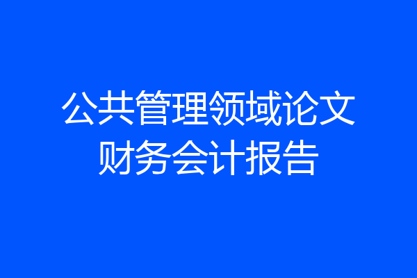 公共管理领域论文财务会计报告