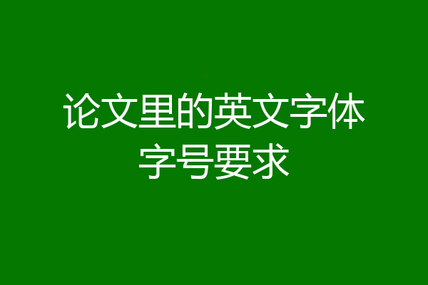 论文里的英文字体字号要求