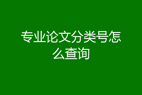 专业论文分类号怎么查询