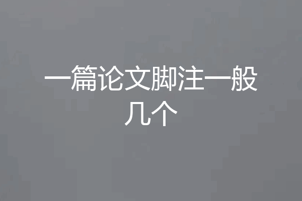一篇论文脚注一般几个
