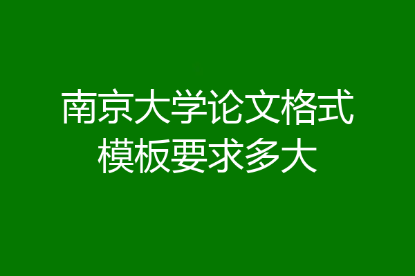 南京大学论文格式模板要求多大