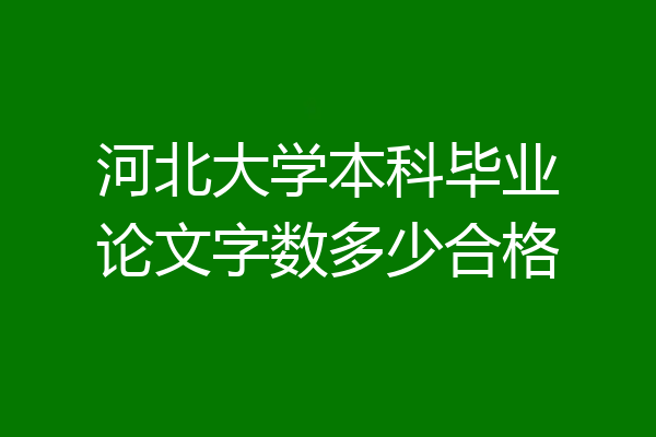 河北大学本科毕业论文字数多少合格