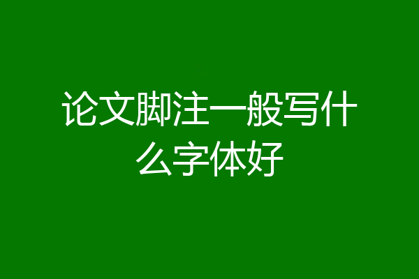 论文脚注一般写什么字体好