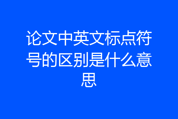 论文中英文标点符号的区别是什么意思