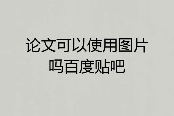 论文可以使用图片吗百度贴吧