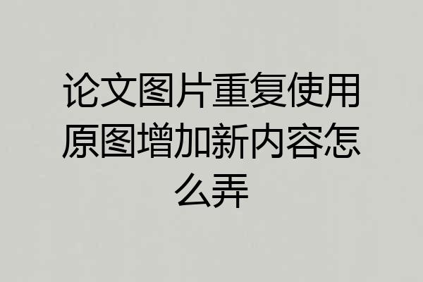 论文图片重复使用原图增加新内容怎么弄