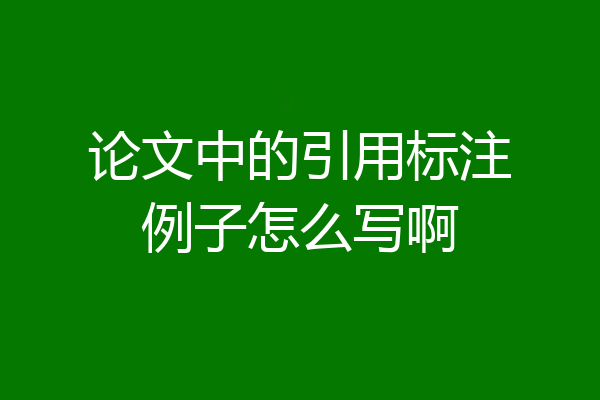 论文中的引用标注例子怎么写啊