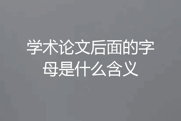 学术论文后面的字母是什么含义