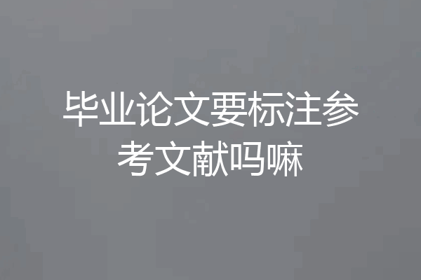 毕业论文要标注参考文献吗嘛