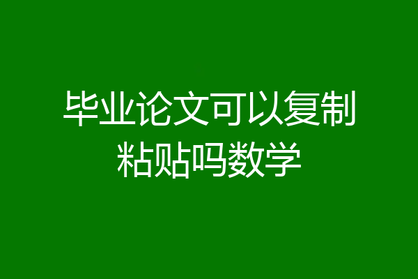 毕业论文可以复制粘贴吗数学