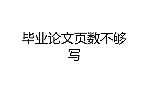 毕业论文页数不够写