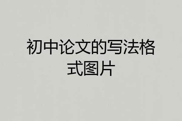 初中论文的写法格式图片