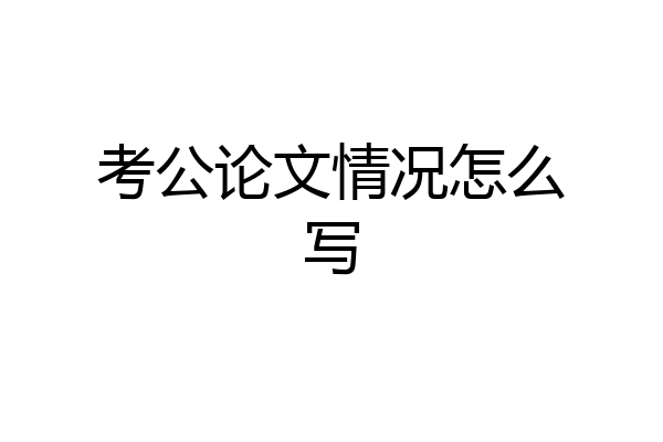 考公论文情况怎么写