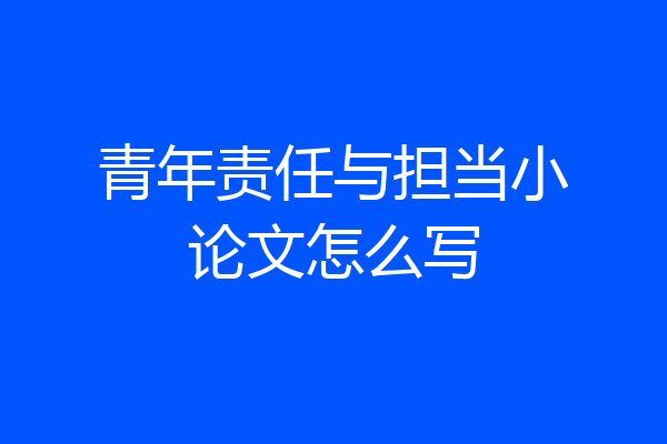 青年责任与担当小论文怎么写
