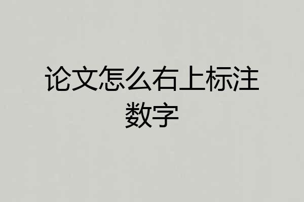 论文怎么右上标注数字