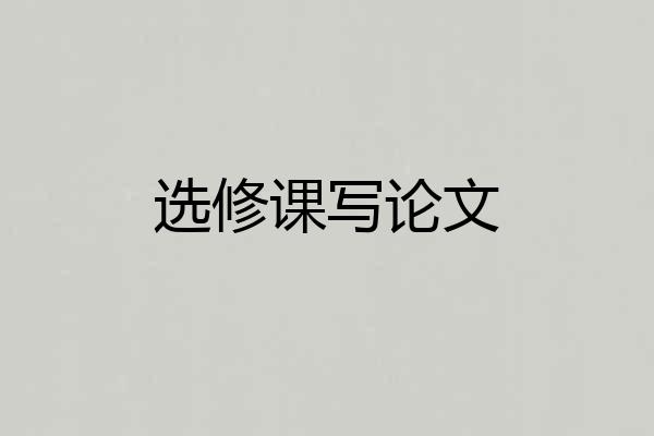 选修课写论文