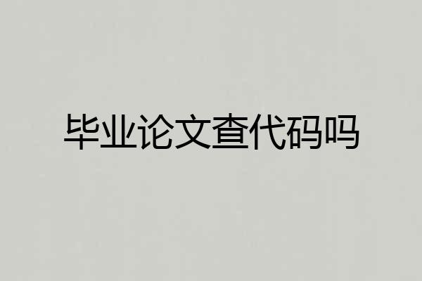毕业论文查代码吗